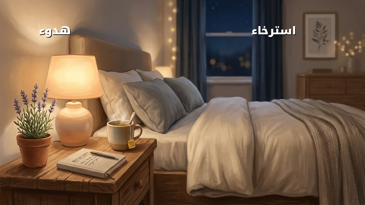 روتين مسائي للمبتدئين لتقليل قلق النوم